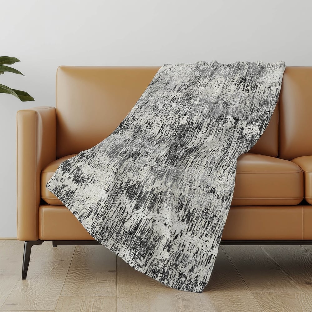 Premium Machine Washable ASB66 Abstract Ombre Sherpa Throw Blanket