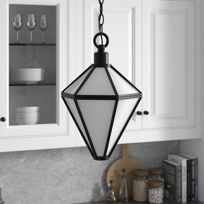 Adara 10" Wide Pendant with Glass Shade - Blackened Bronze