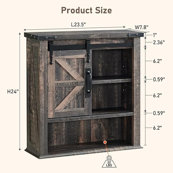 Farmhouse Bathroom Wall Cabinet, Medicine Cabinet, Storage Cabinet