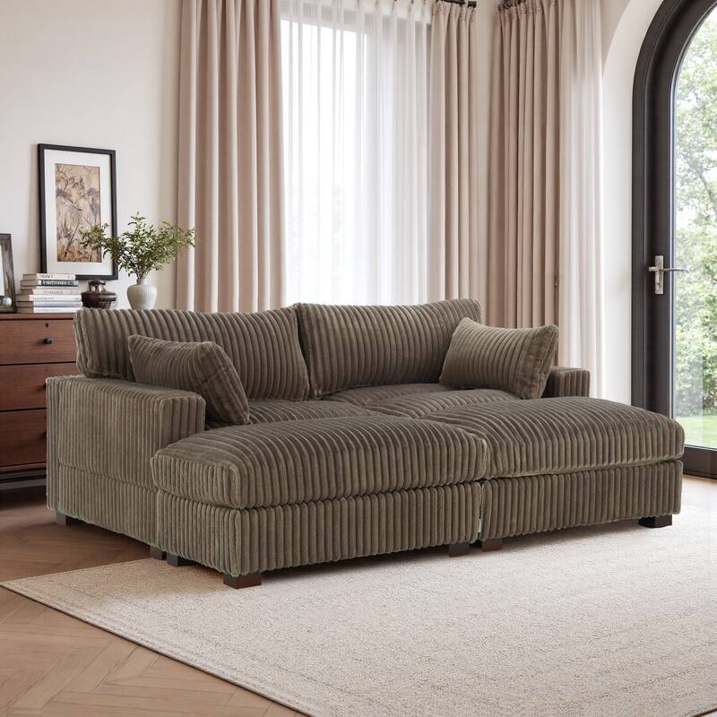 Oversized U-shaped Plush Modular Sectional Sofa Set