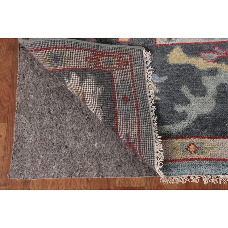 Blue Oushak Area Rug Handmade Oriental Wool Carpet - 8'1"x 9'10"