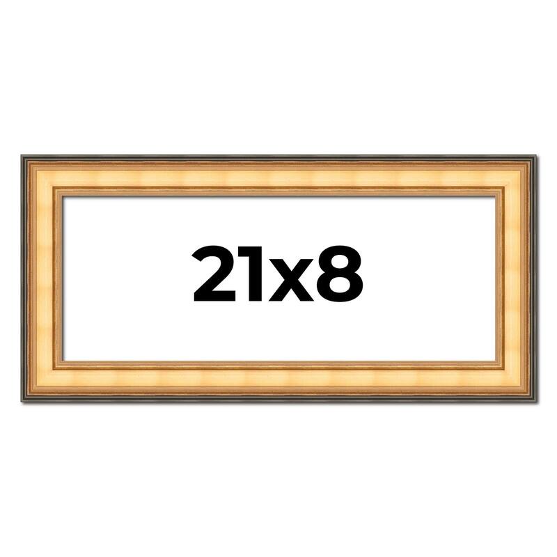 21x8 Frame Gold Plein Aire Solid Wood Picture Frame Width 2 Inches |