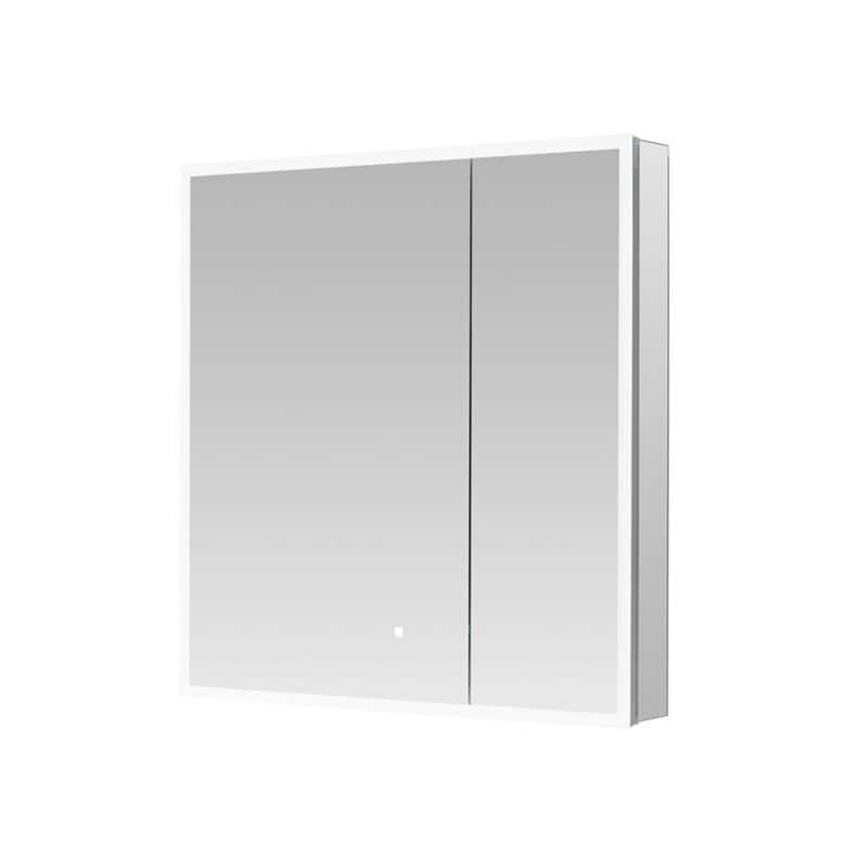 AQUADOM Edge Royale 30W Bathroom Led Lighted Medicine Cabinet Defogger, 3X LED Adjustable Magnifying Mirror, Electrical Outlets.