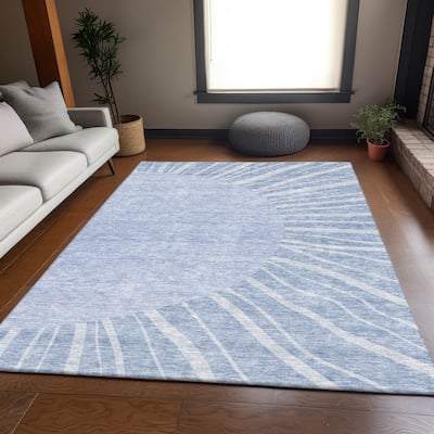 Premium Washable Super Soft Contemporary Rays Mayfield Rug