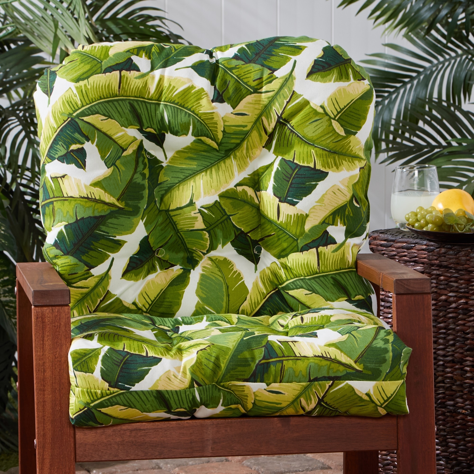 San Elijo Outdoor Palm Leaves Seat/ Back Chair Cushion by Havenside Home -  On Sale - Bed Bath & Beyond - 21490208