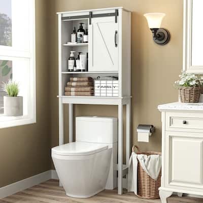 Bath Storage Cabinet Bathroom Space Saver Over the Toilet Bath Fixtures Bathroom Organizer Shelf - See Picture