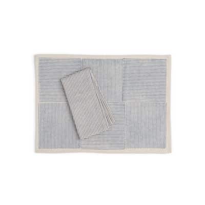 FIELDLINE Placemats - Hand Block Printed Kora (Unbleached Cotton), Fair Trade | Set of 4, 14"x20" by Sustainable Threads