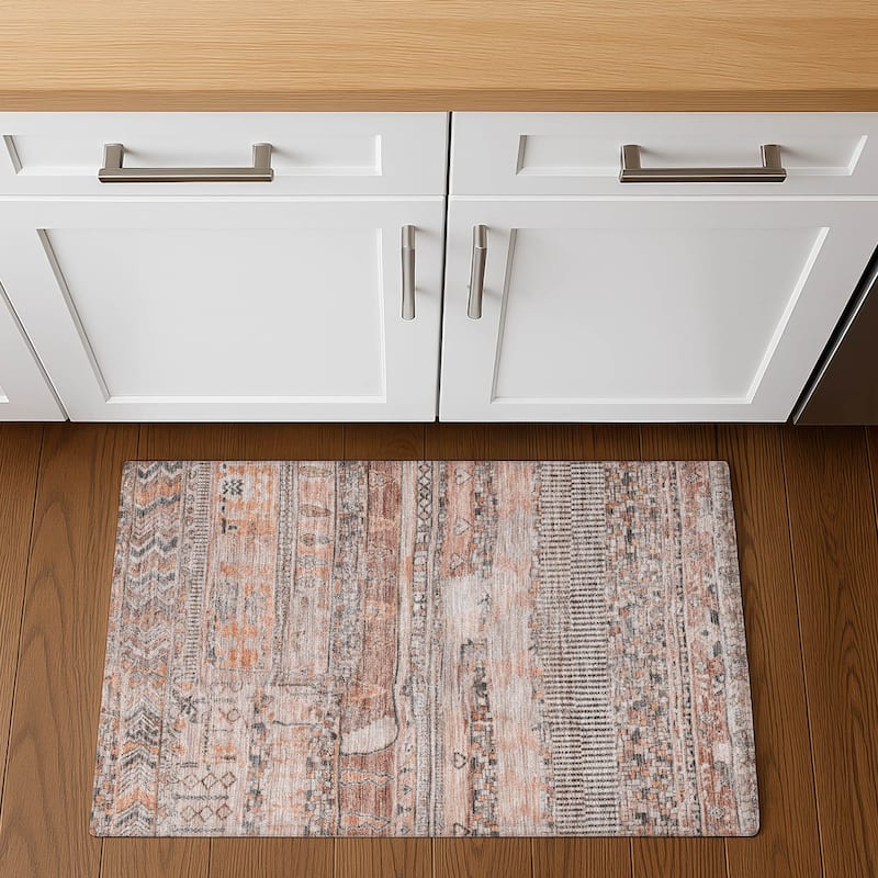 Premium Washable Super Soft Modern Global Mayfield Rug - 1'8" x 2'6" - Terracotta