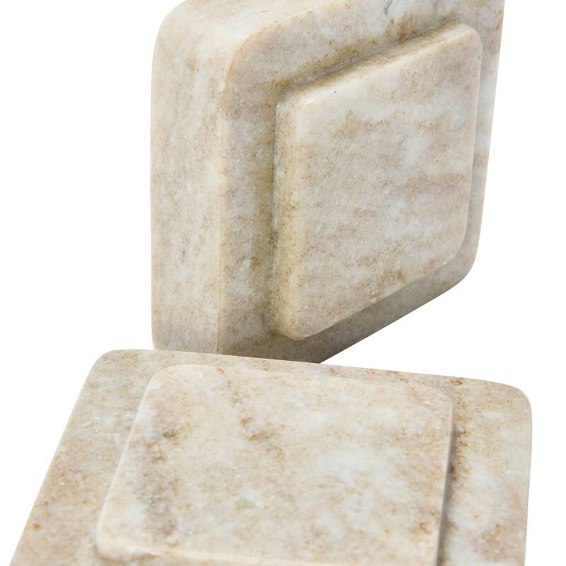 Marble Bookends, Beige, Set of 2