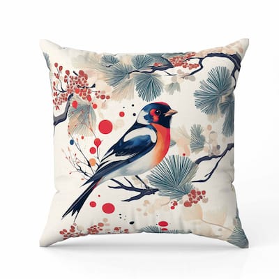 Pine and Ember Faux Suede Reversible Throw Pillow Blue and Red