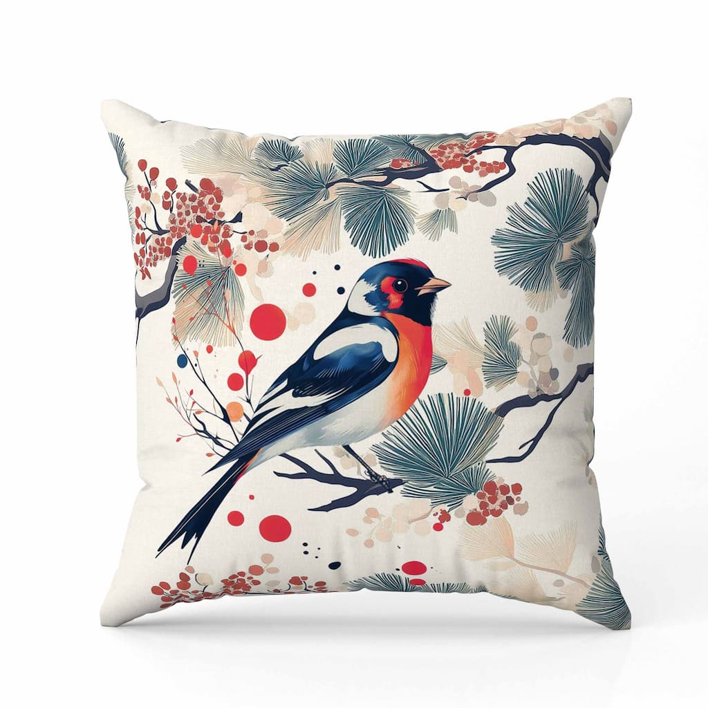 Pine and Ember Faux Suede Reversible Throw Pillow Blue and Red
