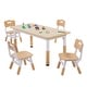 preview thumbnail 10 of 8, Adjustable Kids Table and 4 Chair Set for Ages 2–8, Multi-Function Activity Desk - 47.24 x 23.62 x 18.98-22.52 inch