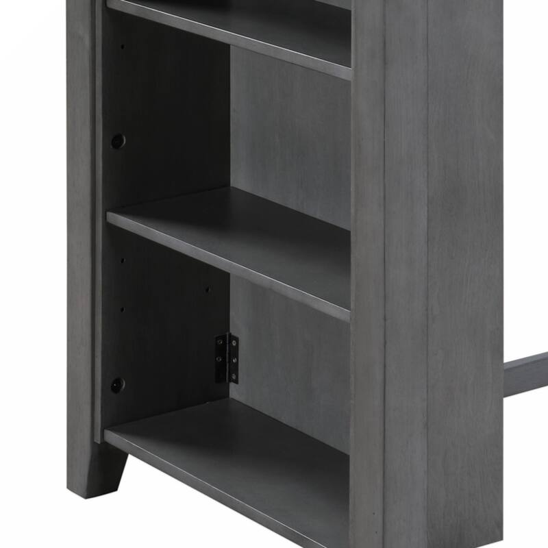 36" Finish Small Space Counter Height Dining Table with USB Charging Ports and Shelves