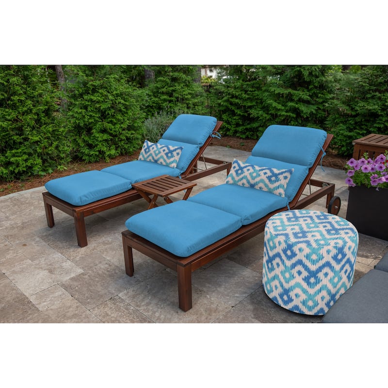 Casual Cushion Ikat 1-Piece Indoor/Outdoor Square Throw Pillow, 18"W x 18"L, Nixie Palm - 19"W x 12"L - Nixie Neptune