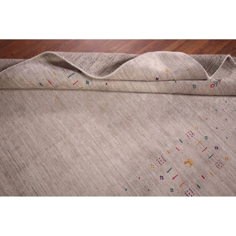 Gabbeh Indian Area Rug Hand-Knotted Beige Wool Carpet - 4'9"x 7'9"