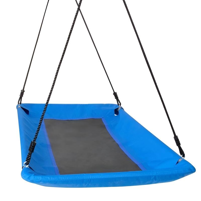 Blue 900D Oxford Tree Swing with Steel Frame, 700lb Kids Platform Seat - 60" L x 32" W x 2" H