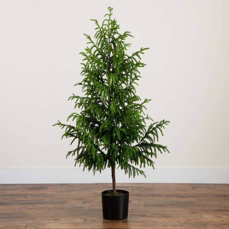 Norfolk Pine Potted Artificial Christmas Tree - 5’ - Unlit - 5 Foot