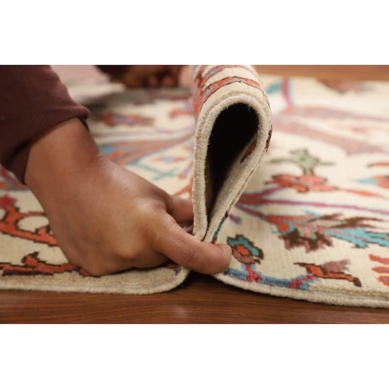 Hand Knotted Oriental 100% Wool Carpet Traditional All-Over Beige & Ivories Kazak Area Rug - 3' 0'' X 2' 0''