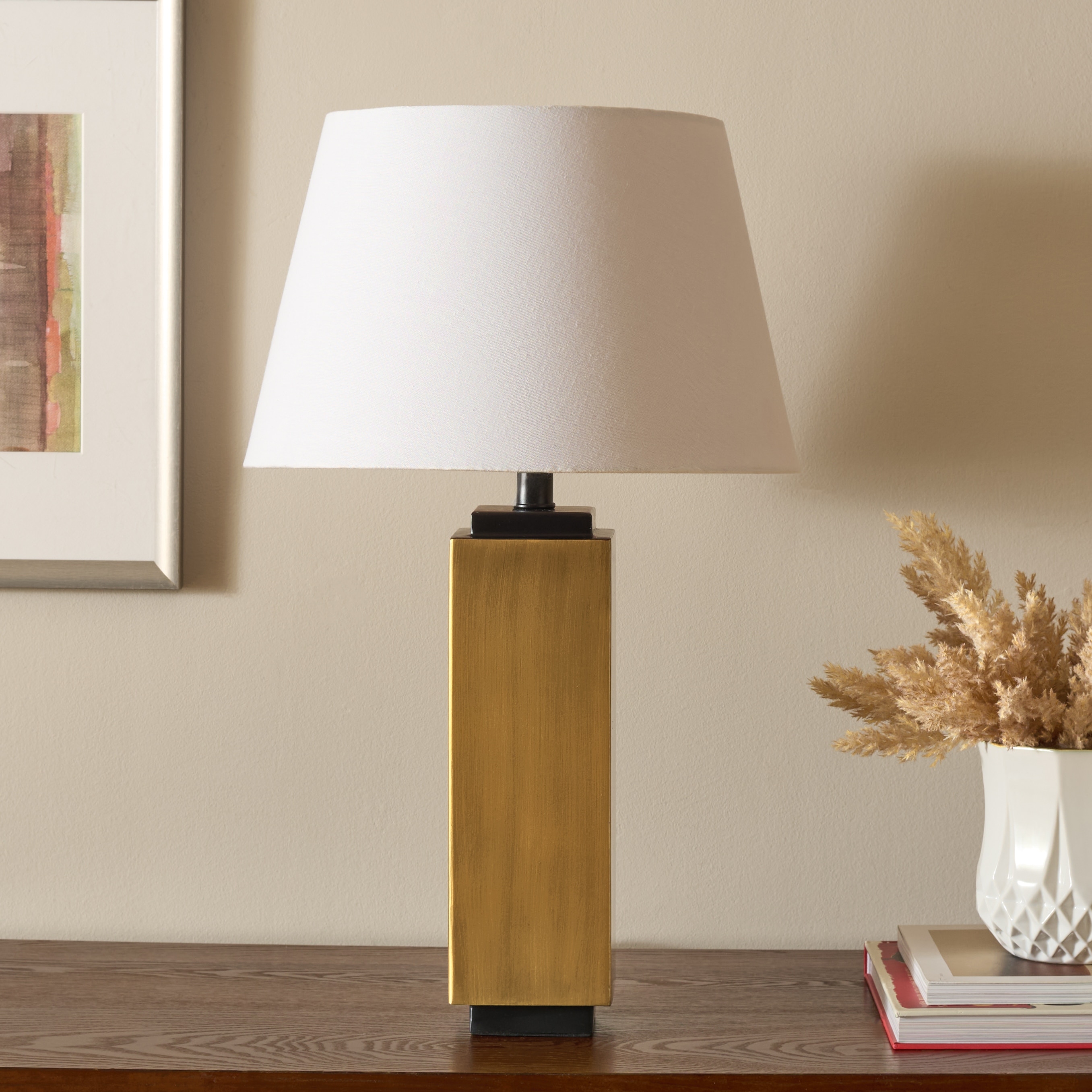 SAFAVIEH Lighting Balena Glam Linen Table Lamp, 23-Inch - 14"W x 14"D x 23"H