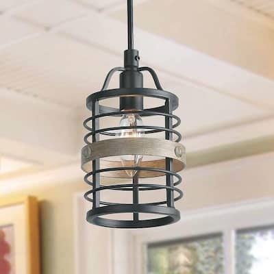 Carbon Loft Farmhouse 1-Light Cage Island Pendant Light - D4.7"*H7.9"