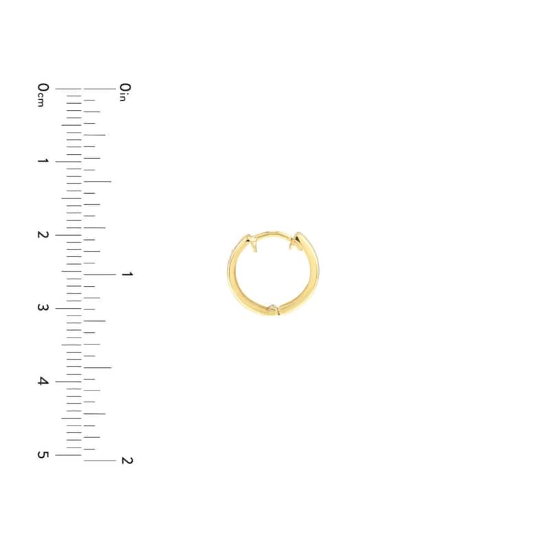 Curata 10k Yellow Gold 14x5mm Hinged Cut Pattern Hoop Earrings