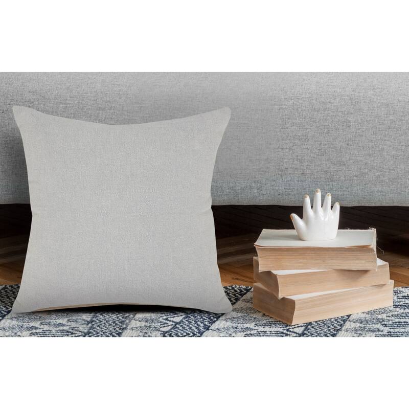 20" Gray Solid Handmade Square Throw Pillow