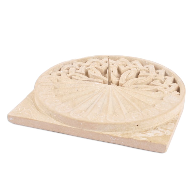 Novica Handmade Khachqar Sundial Felsite Stone Sundial