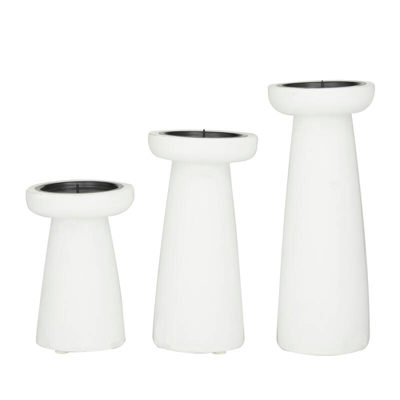 CosmoLiving by Cosmopolitan Wood Modern Candle Holder Set of 3 - S/3 10", 8", 6"H