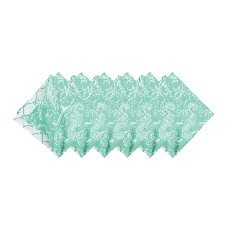 Turquoise Bay Coastal Cotton Napkin Set of 6 - Set of 6