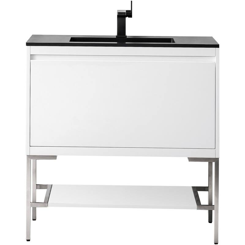 James Martin Vanities 805-V35.4-BN-CH Mantova 36" Single Basin Poplar - Glossy White - Painted