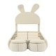 preview thumbnail 3 of 10, Twin Size Upholstered Platform Bed with Cartoon Ears Shaped Headboard and Light, Beige