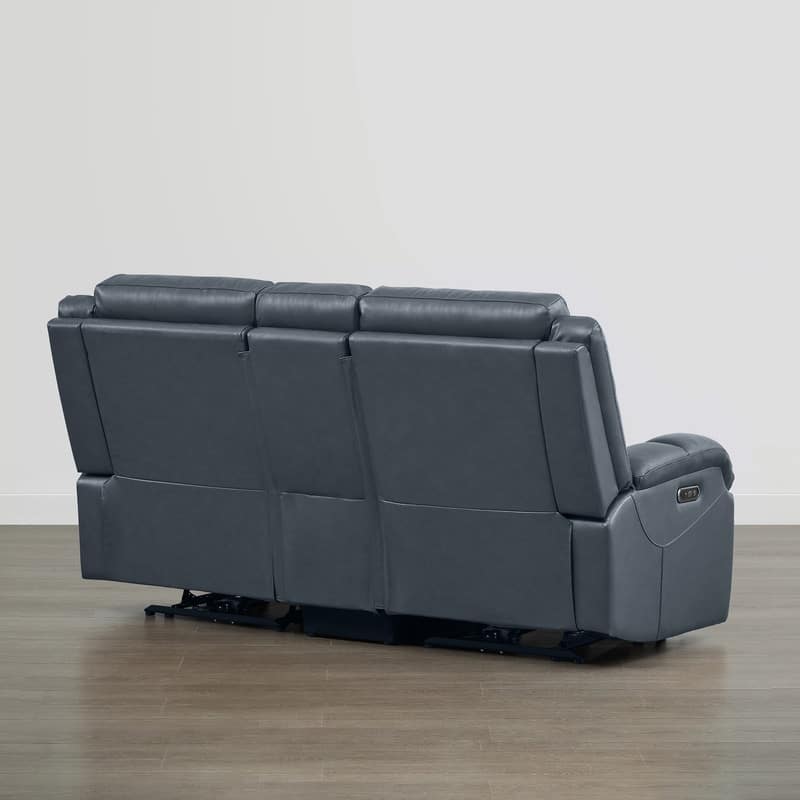 Spruce & Spring Hadlee Genuine leather Reclining Sofa with Multi-Function Console.