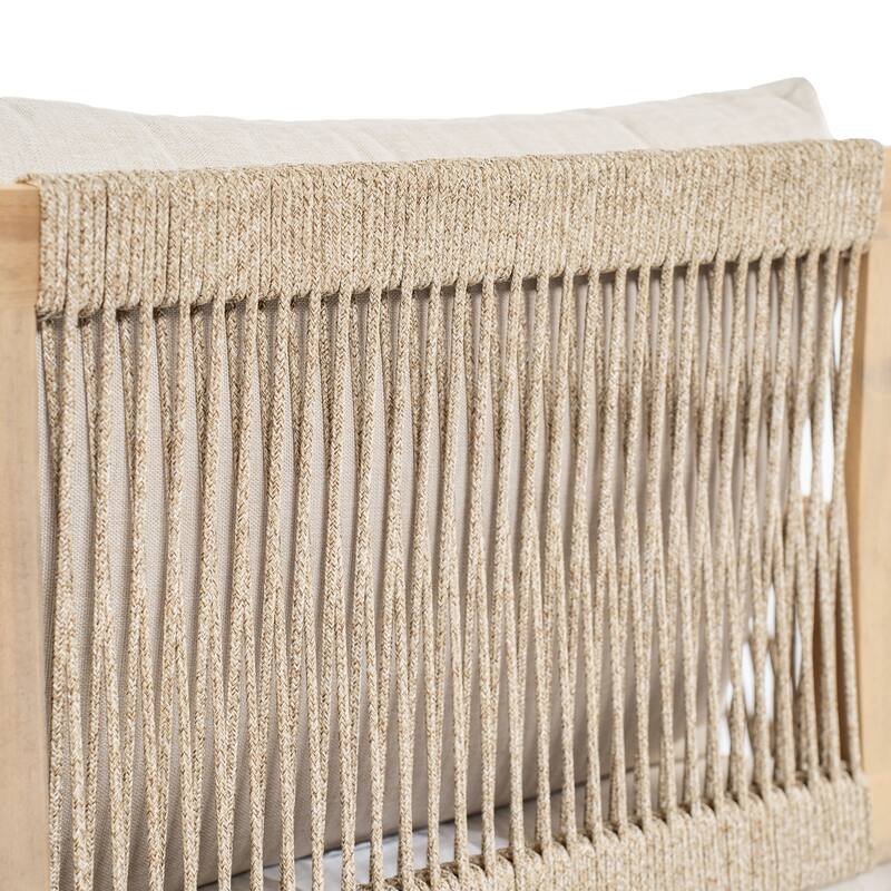 Scott Living Casper Outdoor Club Chair Acacia Wood and Woven Rope