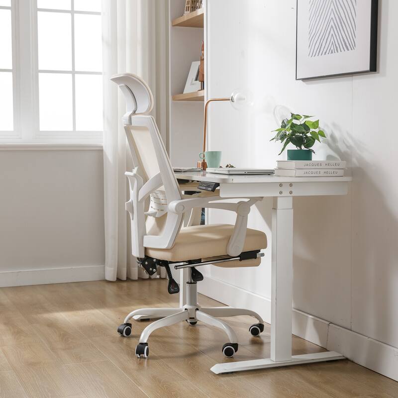 Ergonomic Mesh Office Chair with Adjustable Lumbar Support & Footrest