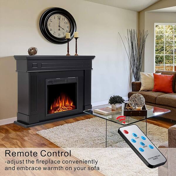Shop Electric Fireplace Mantel Package Wooden Surround Firebox Tv