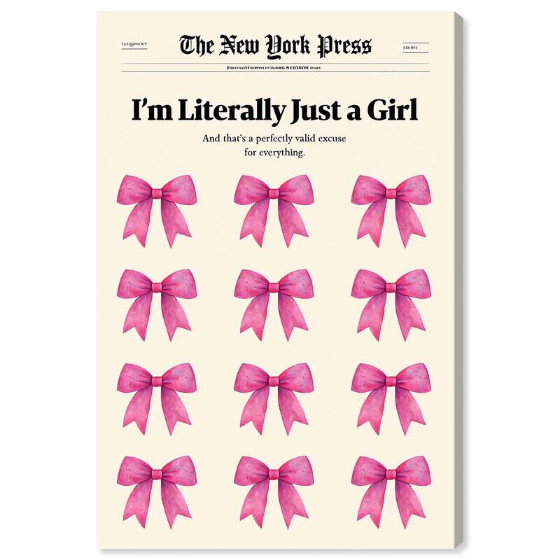 I'm Literally Just a Girl Canvas by Art Remedy, Gallery Wrapped - 24" x 36"