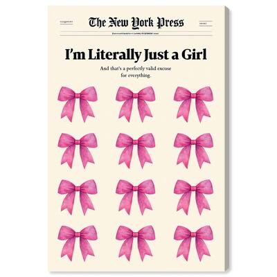 I'm Literally Just a Girl Canvas by Art Remedy, Gallery Wrapped