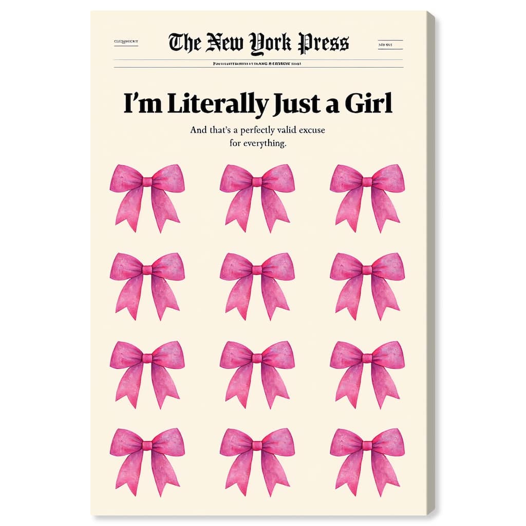 I'm Literally Just a Girl Canvas by Art Remedy, Gallery Wrapped