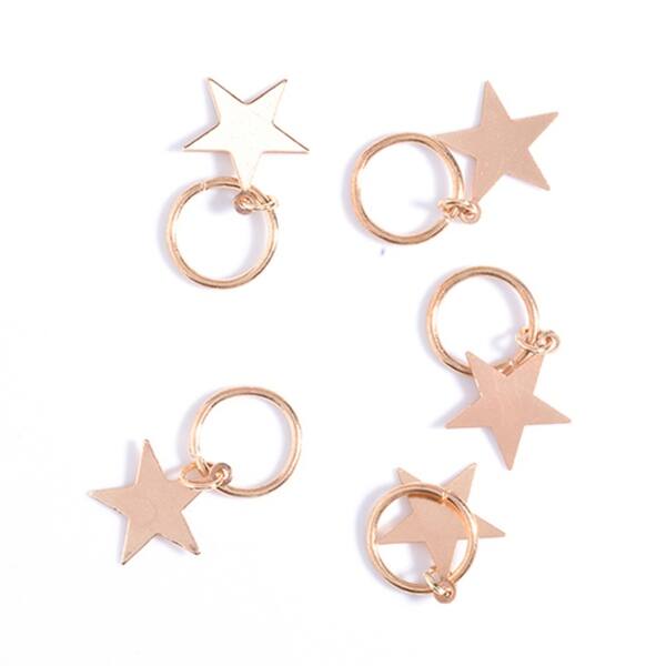 5pcs Women S Fashion Cute Shiny Star Hair Rings Hair Clips For Braids Plaits Overstock 33106910