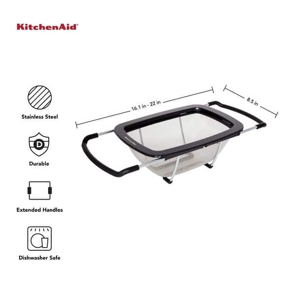 KitchenAid Expandable Colander, Black