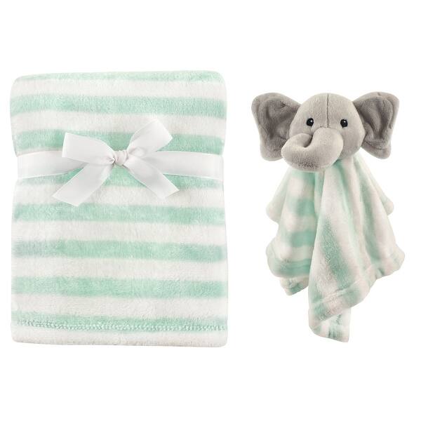 slide 1 of 1, Hudson Baby Infant Plush Blanket with Security Blanket, Gray Elephant, One Size - Gray Elephant - One Size One Size - Gray Elephant