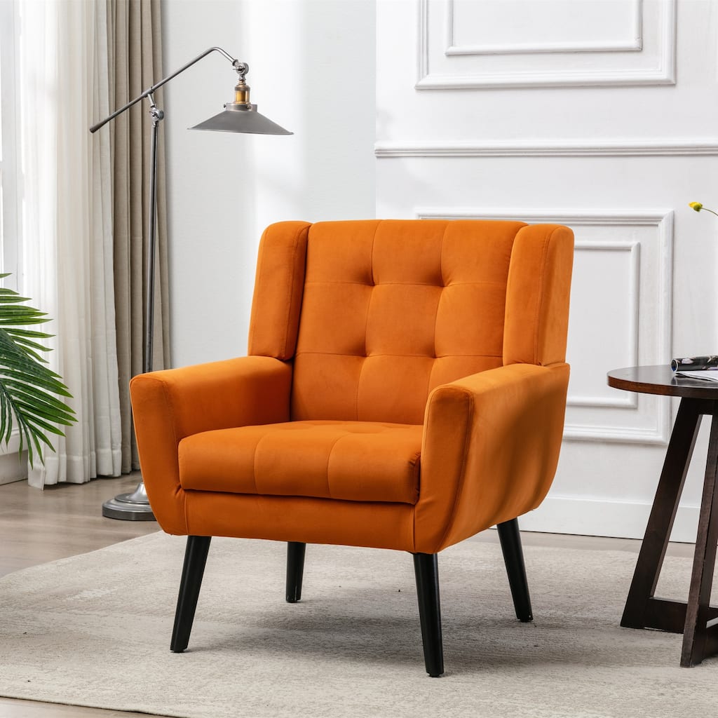 Modern Dining Chair Side Chair Office Chair Reading Chair Arm Chair Orange Padded Chair Dressing Chair