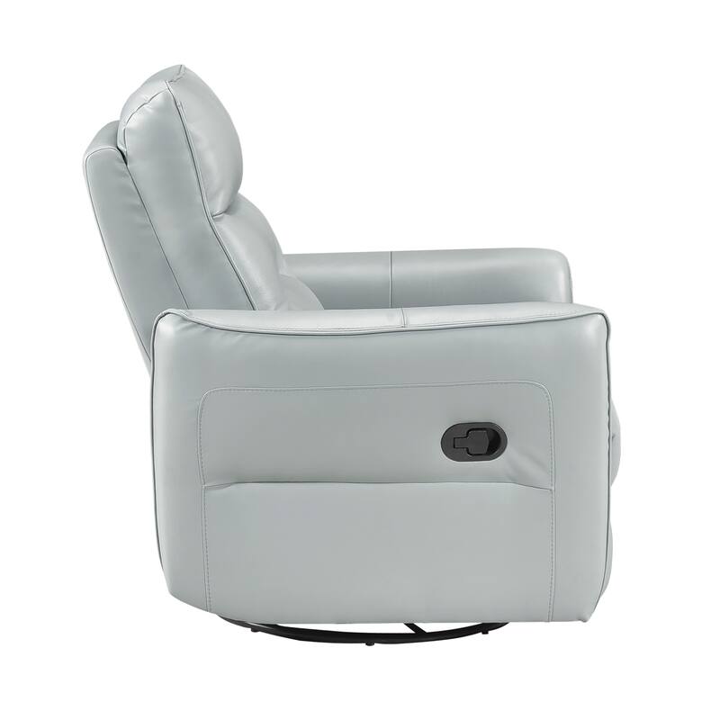 Esther 36" Leather Swivel Glider Recliner - Pull-Handle Motion