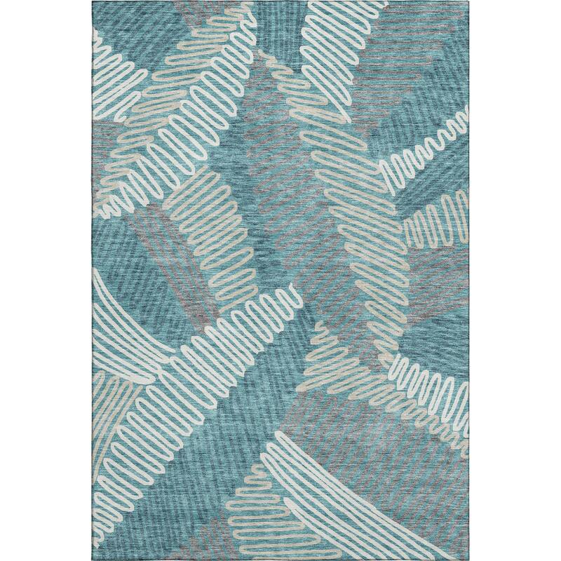 Premium Washable Super Soft Contemporary Leaf Mayfield Rug