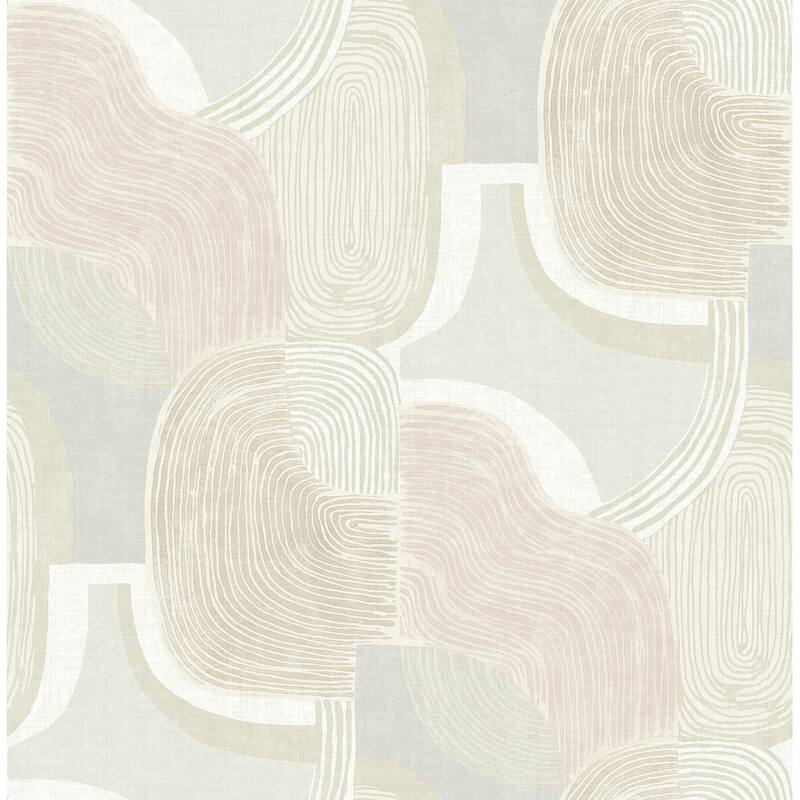 A-Street Prints Hollace Mauve Geometric Wallpaper