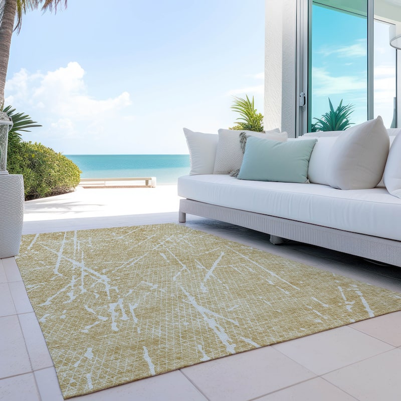 Machine Washable Indoor/ Outdoor Chantille Contemporary Crackle Rug