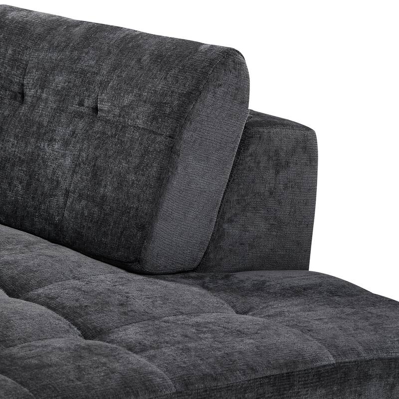 L Shaped Modern Modular Sectional Curved Sofa, Minimalist Cloud Couch Boneless Couches with Chaise