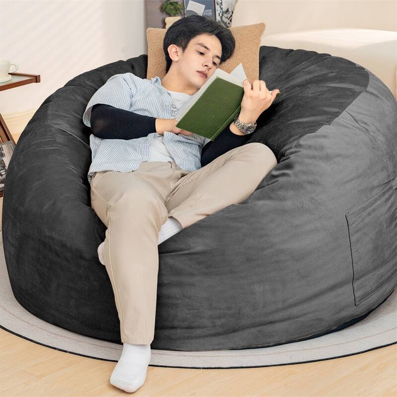 Giant 5' Memory Foam Furniture Bean Bag Chairs with Microfiber Cover