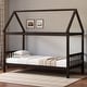 preview thumbnail 1 of 44, Twin Size Solid Wood House Frame Platform Bed, with Headboard and Footboard, with Underbed Storage Space, Minimalist Kids Bed Espresso