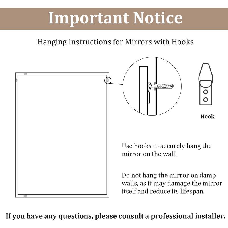Fashionable Wall Mirror with Aluminum Alloy Frame (Set of 2) - Black - 38*26